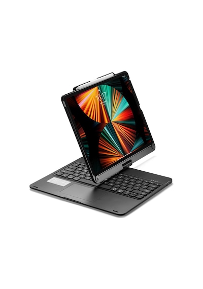 Apple Uyumlu iPad, Pro 11inç M4 2024 Kılıf Kablosuz Dönebilen Klavyeli Kılıf Keyboard A2836 A2837 A3006
