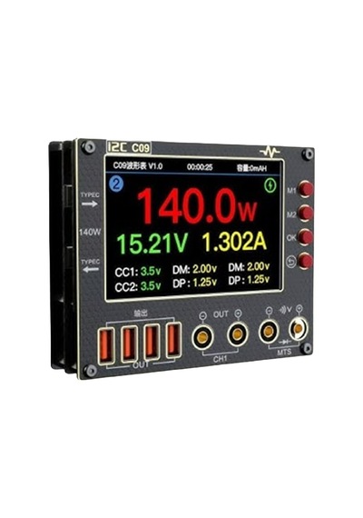 İ2c C09 Dijital Dalga Formu Ampermetresi 0-40v 8a Şarj Ve Voltaj Test Cihazı