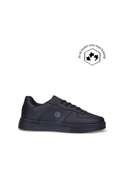 Nstil Unisex Spor Ayakkabı Rahat Yumuşak Taban Kaymaz Günlük Bağcıklı Sneaker 408 Siyah