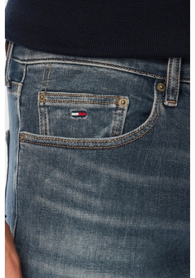 Tommy Jeans Pamuk Slim Fit Normal Bel Dar Paça Jean Erkek Kot Pantolon Dm0dm23346 1da Gri