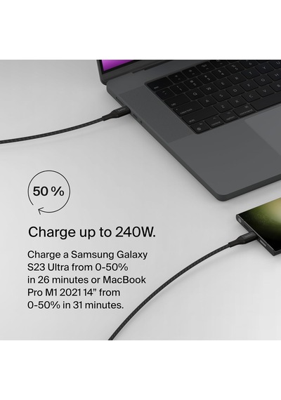 Boostcharge Usb-c - Usb-c Şarj Kablosu, Hızlı Şarj Kablosu, 240 W Power Delivery, Usb-ıf Sertif Standart