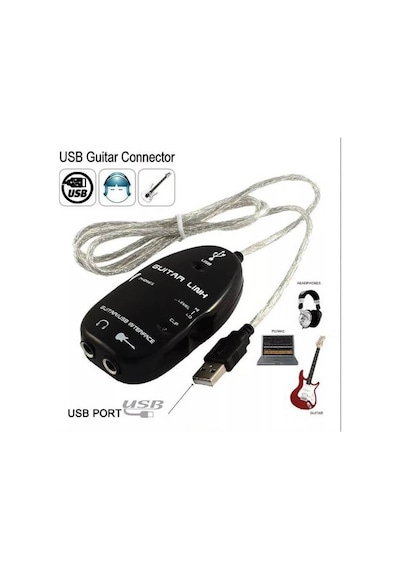 Usb Gitar Guitar Link Kablosu Kolay Kurulum 1 Metre