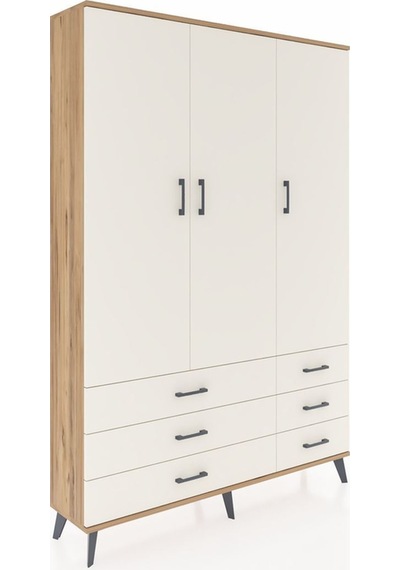 Arges Dolap 5 Raflı 6 Çekmeceli Tek Askılı 132x30x195 Çam-aytaşı/aytaşı Aytası/aytası Arges Dolap 5 Raflı 6 Çekmeceli Tek Askılı 132x30x195 Çam-aytaşı/aytaşı Aytası/aytası