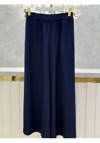 Sentez Sz-5561-l Lacivert Renk Lastikli Geniş Paça Pantolon 2