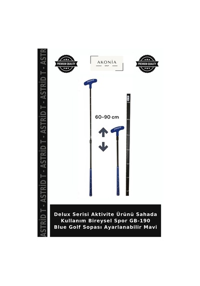 Delux Serisi Aktivite Ürünü Sahada Kullanım Bireysel Spor Gb-190 Blue Golf Sopası Ayarlanabilir Mavi