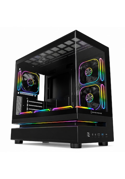 Zoko Venüs Siyah 6x12cm Argb Fan Temper Cam M.atx Oyuncu Bilgisayar Kasası