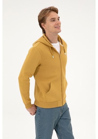 U.S. Polo Assn. Erkek Regular Fit Hardal Şardonlu Örme Hırka 50313755-VR151