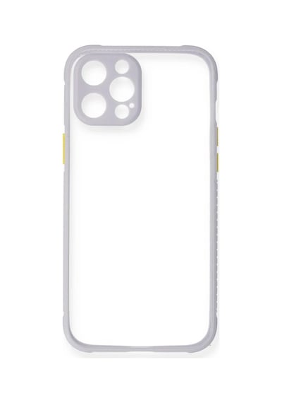 Apple İphone 12 Pro Max Kılıf Miami Şeffaf Silikon - Lila 0.2M-Çok Renkli