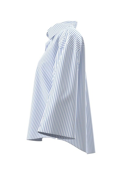 Calvin Klein Kadın Relaxed Poplin Mavi Kısa Gömlek-13382 Mavi