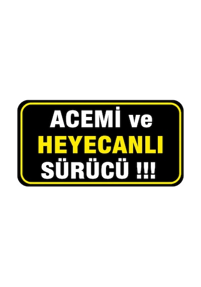 Mega Oto Market Acemi Şoför - Acemi Sürücü Magneti Tak Çıkar Manyetik Araba Bagaj Uyarı Levhası - Acemi Ve Heyecanlı Sürücü