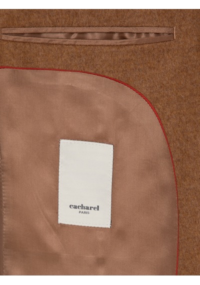 Cacharel Camel Slim Fit %100 Kaşmir Flanel Ceket Kahverengi