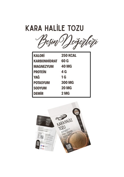 Kara Halile Tozu 250 Gr Öğütülmüş Karahalile Meyvesi, Terminalia Chebula, İnce Toz Form
