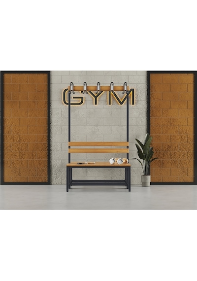 Ayakkabılıklı 4 Ayaklı Çift Taraflı Bank, 10 Kanca, 100x85x170 Cm, Sporbankı