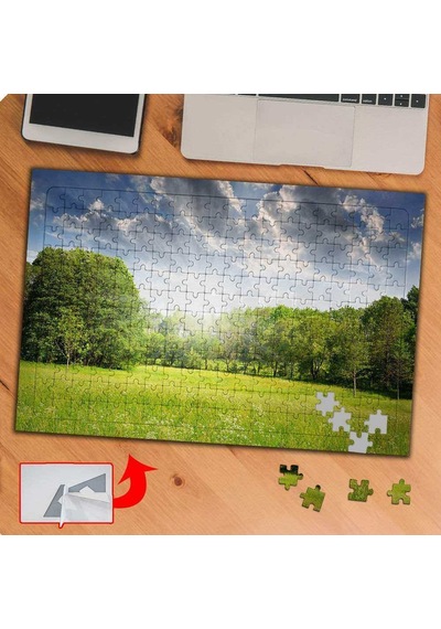 Yeşil Ağaç Doğa Manzarası 240 Parça Puzzle Yapboz Tablo-ks70417