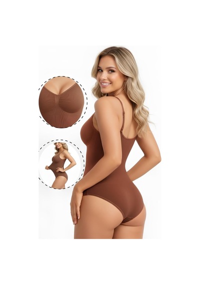 Mistirik Mamey Model Örme Kumaş Toparlayıcı Çıtçıtlı Body Kahve Renk Zıbın 4