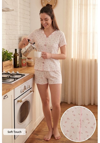 Lela Bayan Pijama Takımı 65770837 Pembe-beyaz