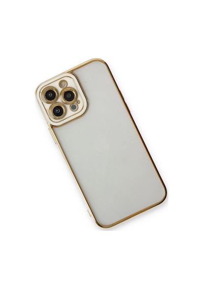 Mey İthalat Apple Uyumlu iPhone 13 Pro Kılıf Liva Lens Silikon - Beyaz
