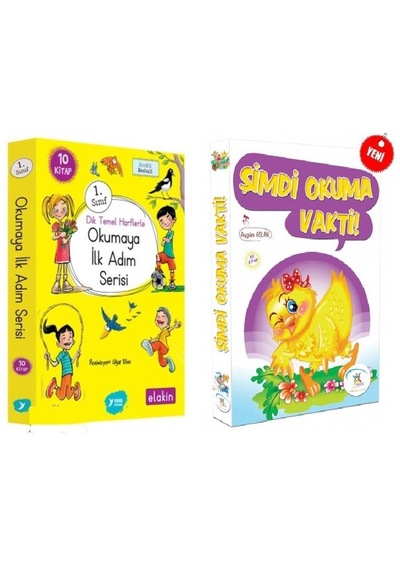 Yuva 1.sınıf Dik Temel Harflerle Okumaya İlk Adım + Şimdi Okuma Vakti Hikaye Seti 20 Kitap