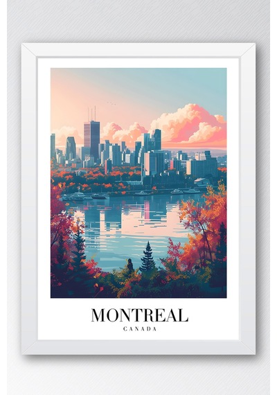Montreal Canada Vintage Seyahat Posteri Çerçeveli Tablo - Premium Sonbahar Şehir Elit Duvar Dekoru Beyaz Montreal Canada Vintage Seyahat Posteri Çerçeveli Tablo - Premium Sonbahar Şehir Elit Duvar Dekoru Beyaz