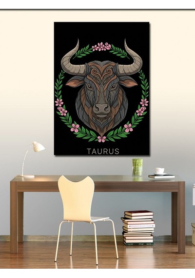 Kanvas Tablo Boğa Burcu Deseni 50cmx70cm