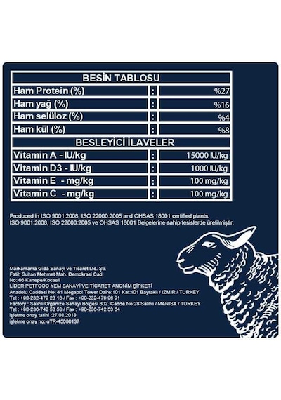 Obivan Yaşlı & Kuzulu Köpek Maması 15 Kg