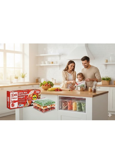 Pırpır Çek Gelsin 100'lü Buzdolabı Poşeti Orta Boy 30'li Paket