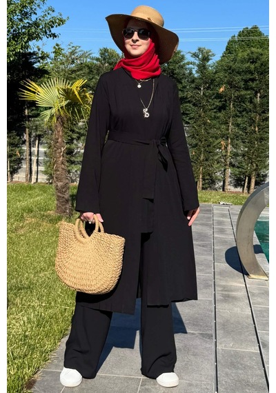Rabia Şamlı Yaren Üçlü Takım Siyah Çok Renkli