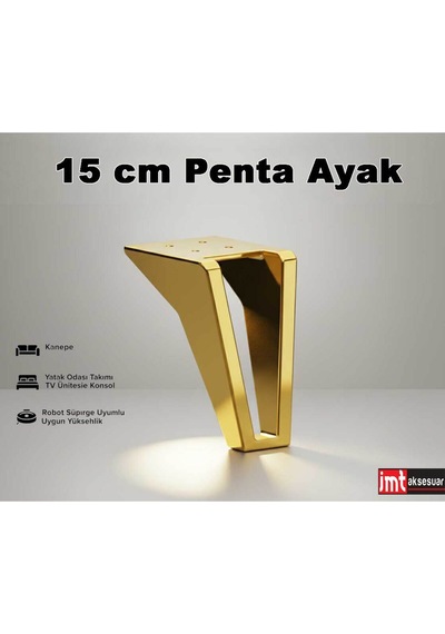 Penta 19 Cm Altın Koltuk Baza Dolap Tv Ünitesi Yatak Odası Konsol Çocuk Ve Genç Odası Ayağı Altın