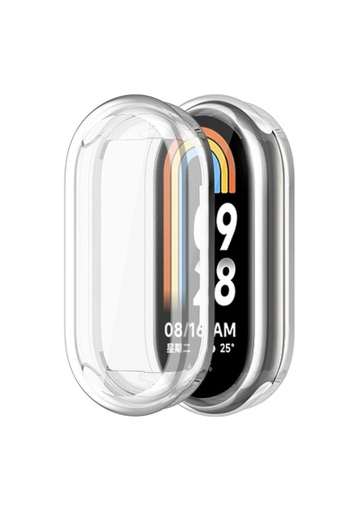Forzacase Xiaomi Mi Band 9 İle Uyumlu Önü Kapalı Ekran Korumalı Silikon Kılıf - Fc010 Şeffaf