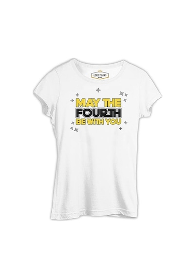 May The Fourth Be With You With Stars Beyaz Kadın Tshirt 001