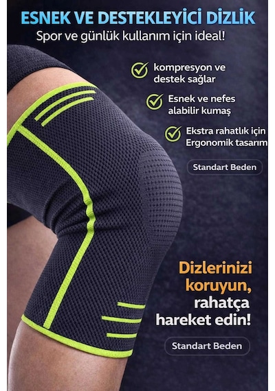 Nefes Alan Ortopedik Sporcu Dizlik Esnek Diz Koruyucu Günlük Ve Antrenman Kullanımı Siyah