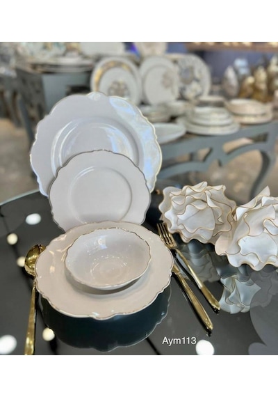 Deco Vien Porselen Yemek Takımı 24 Parça Beyaz