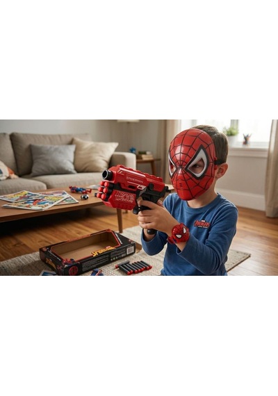 Harekete Geç, Dünyayı Kurtar Spider-man Maske, Saat Ve Dart Tabancası Seti