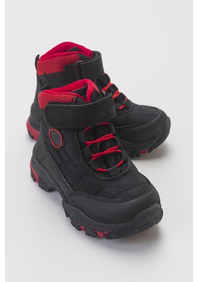 Mnpc Erkek Çocuk Siyah-kırmızı Suya Dayanıklı Microfiber Trekking Bot 25k3b11006274 Siyah-Kırmızı