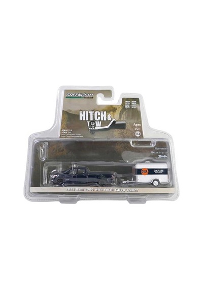 1/64 2023 Ram 2500 With Small Cargo Trailer Model Araba