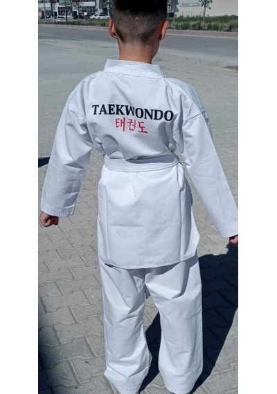 Nabız Taekwondo Nabız Tekvando Tekvando Acemi Elbise Kıyafeti Dobok Beyaz Yaka Beyaz