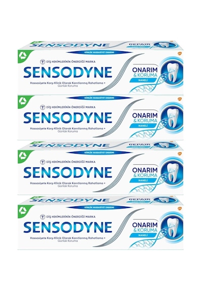 Sensodyne Onarım & Koruma Naneli Diş Macunu 4 x 75 ML