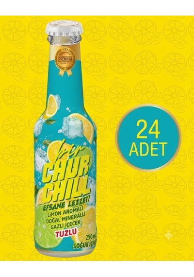 Bir Churchill Efsane Lezzet Limon Aromalı Doğal Mineralli Gazlı İçecek - Tuzlu - 24 Adet