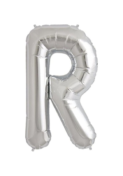 Nedi Folyo Balon 100 Cm Harf Şişirilmemiş Gümüş (R Harfi)