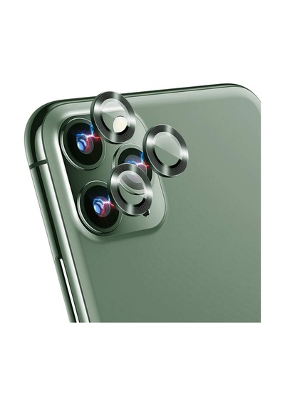 Nettech Apple Uyumlu iPhone 11 Pro Damla Model 3in Kamera Cam Koruyucu - Koyu Yeşil