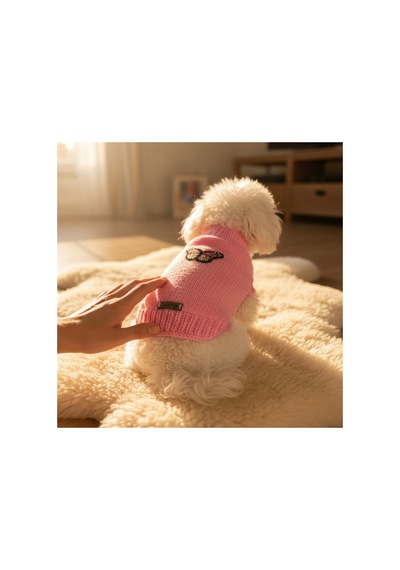 Kedi Ve Köpek İçin Kelebekli Pembe Kazak