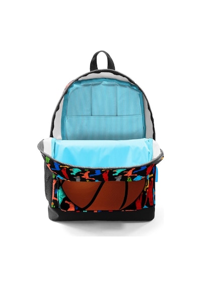 Coral High Kids Siyah Basketbol Desenli Dört Bölmeli USB Şarjlı Kulaklık Çıkışlı Okul Sırt Çantası 23281