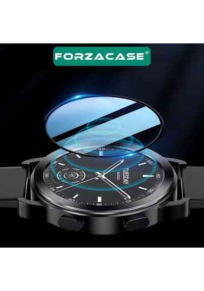 Forzacase Xiaomi Watch S3 İçin Çerçeveli Tam Kaplayan 3d Pet Ekran Koruyucu Film - Fc016 Şeffaf