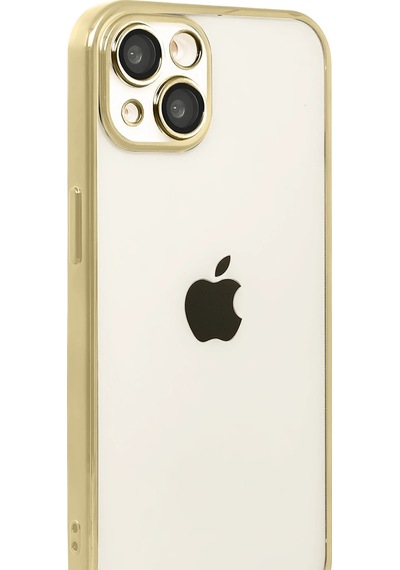 Gld-spt- Newface Apple Uyumlu iPhone 15 Razer Lensli Silikon - Gold
