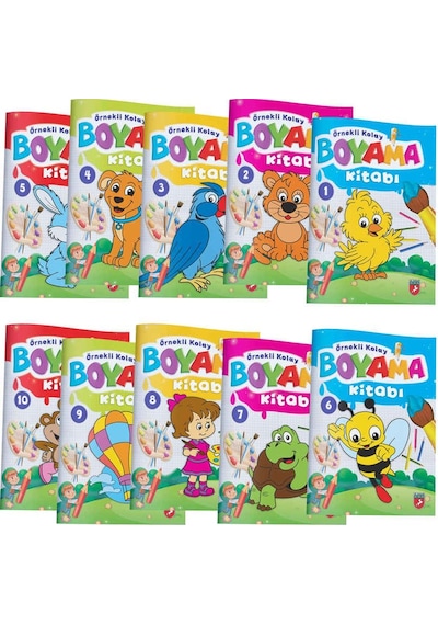 Örnekli Kolay Boyama Kitabı 10 Kitap Takım N11.196