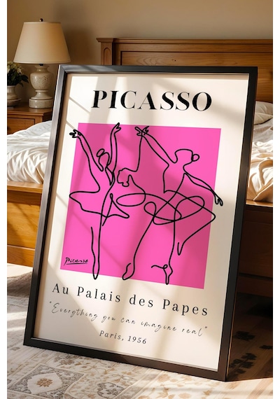 Pablo Picasso Au Paladis Des Papes Sergi Afişi 1956 Çerçeveli Tablo - Eklektik Tarz Duvar Dekoru