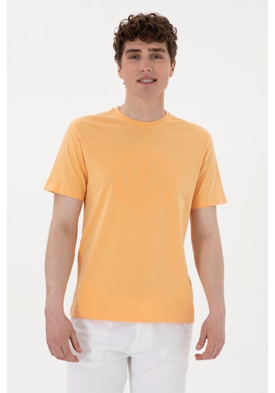 U.S. Polo Assn. Erkek Regular Fit Bisiklet Yaka Turuncu Tişört 50300382-VR202
