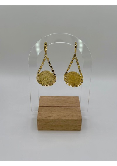 Arnes Jewelry Çelik Çeyrekli Küpe Gold