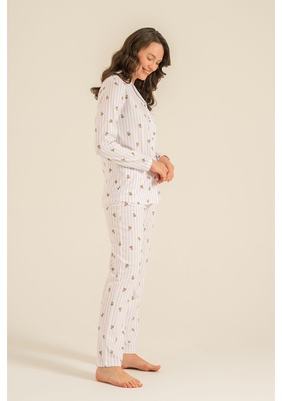 Rolypoly Anne Kız Teddy Bears Mor Gömlek Pijama Takımı Rp3913-a-v2 Rp3913-a-v2