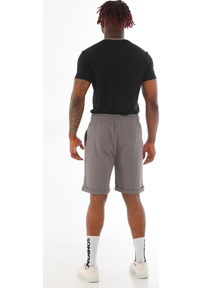 Penyebizden Erkek Regular Fit Duble Paça %100 Pamuklu Şort-granit Gri GRİ